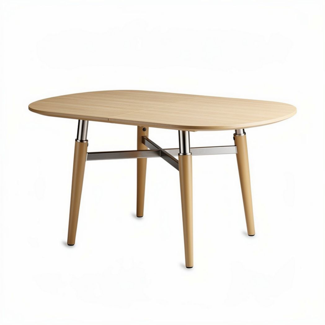 Mesa de jantar de madeira com estrutura metálica 120 x 80 x 75cm beija-flor